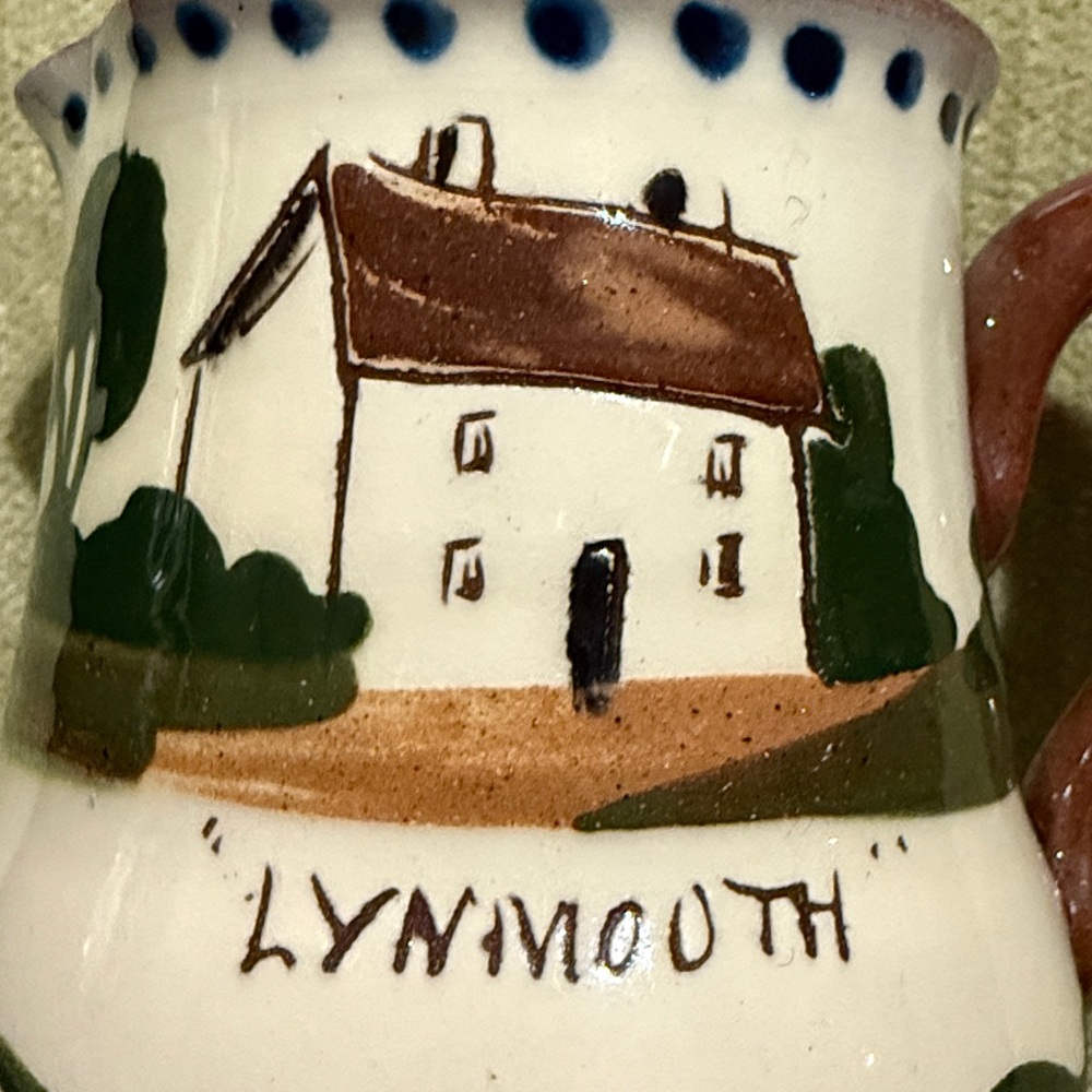 Vintage Watcombe? Pottery Motto Ware Souvenir Lynmouth Devon England Pitcher Jug - Picture 2 of 13
